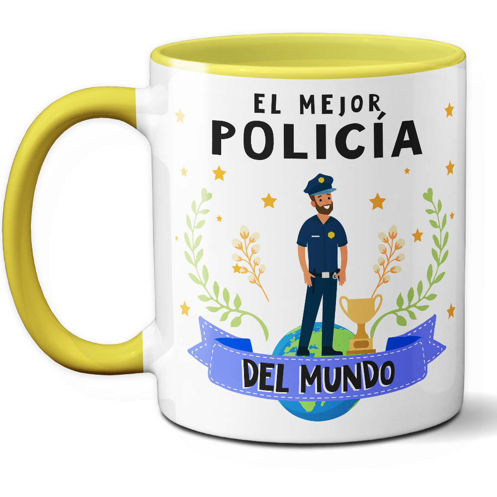 Taza Original 'El mejor policía del mundo' - Ref. 71 - Cerámica 325 ml