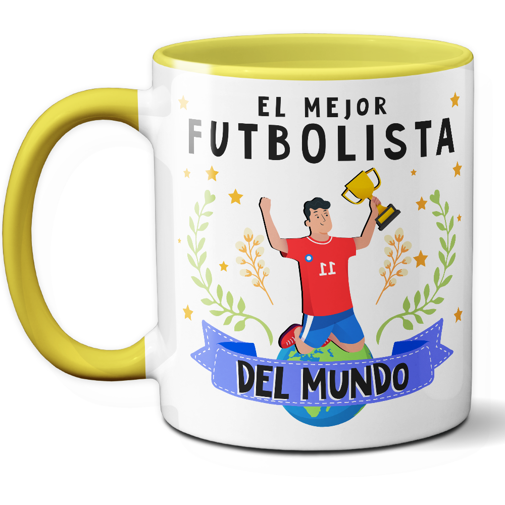 Taza Original 'El mejor futbolista del mundo' - Ref. 87 - Cerámica 325 ml