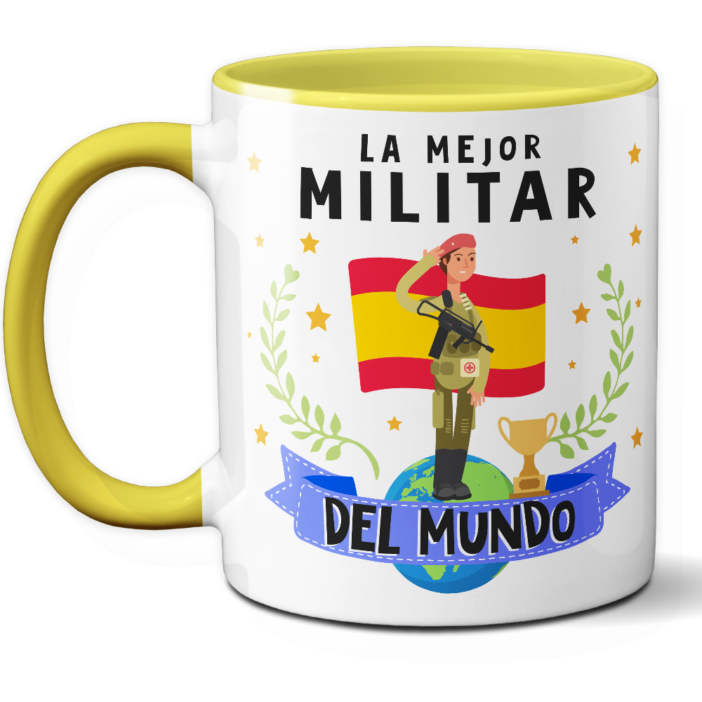 Taza Original 'La mejor militar del mundo' - Ref. 59 - Cerámica 325 ml