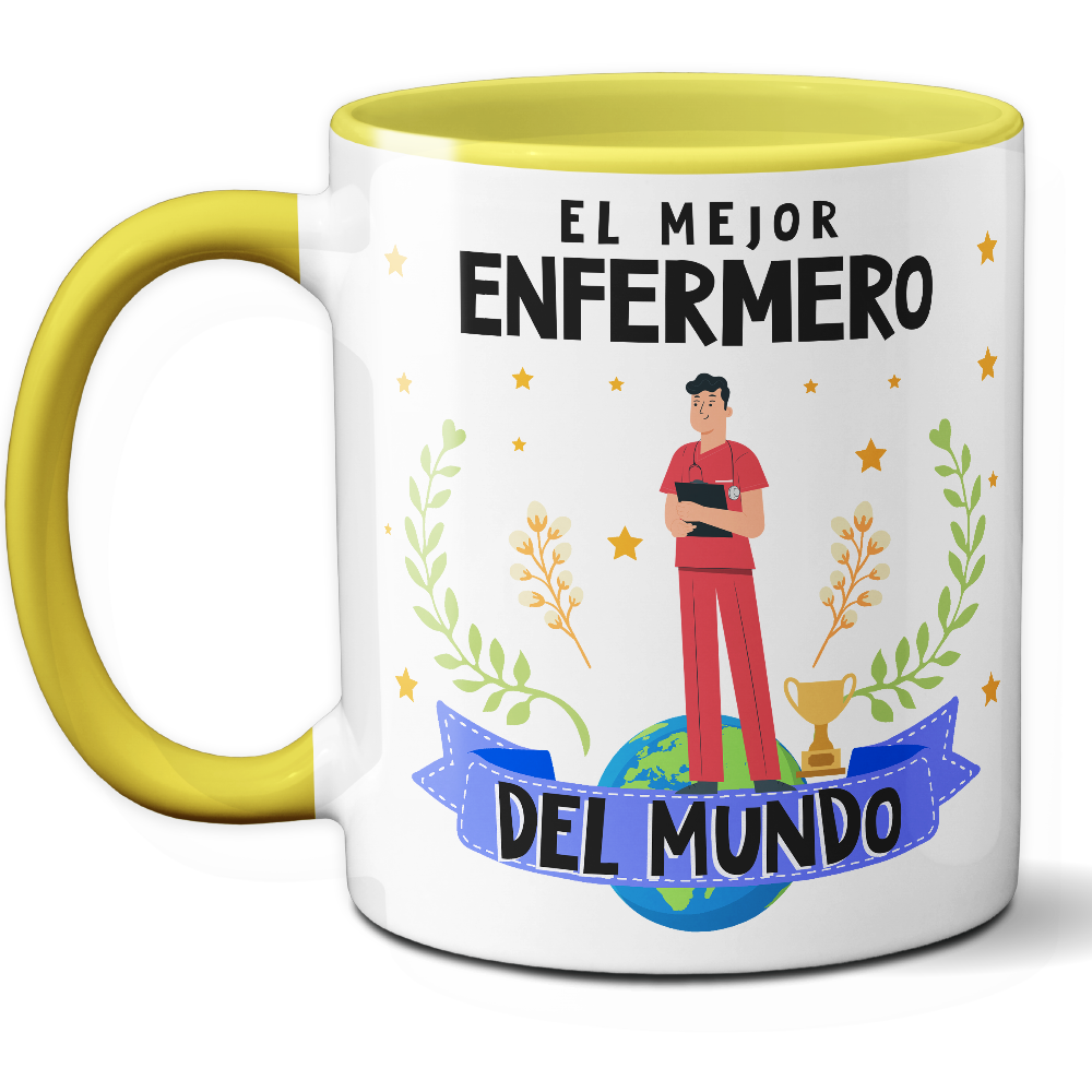 Taza Original 'El mejor enfermero del mundo' - Ref. 42 - Cerámica 325 ml