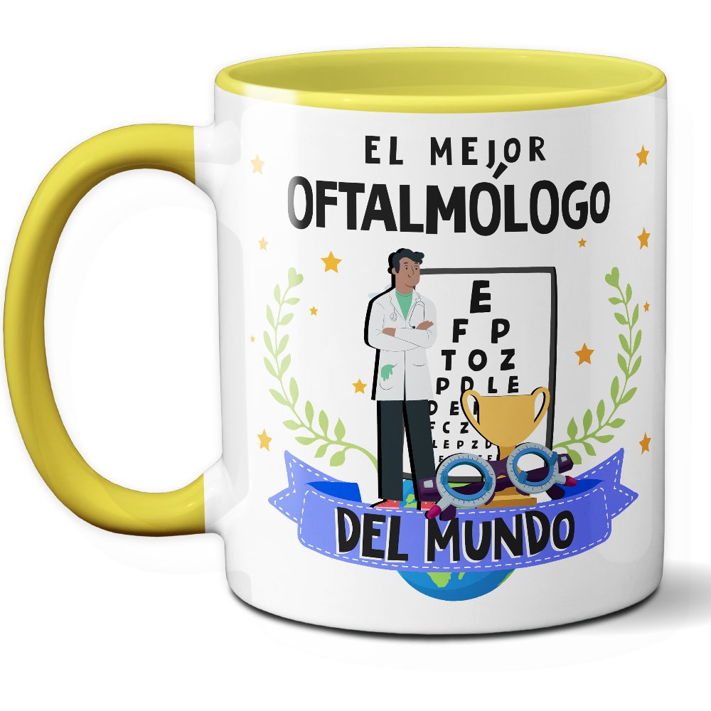 Taza Original 'El mejor oftalmólogo del mundo' - Ref. 65 - Cerámica 325 ml