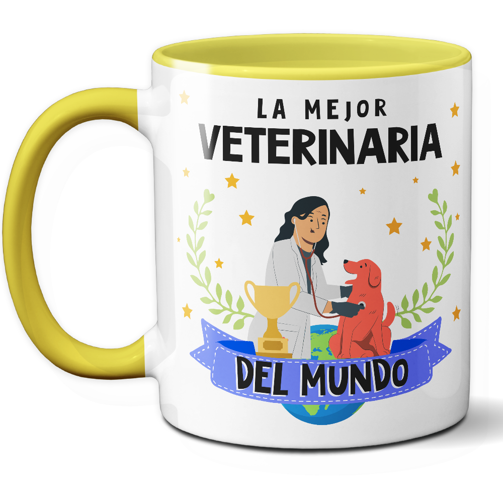 Taza Original 'La mejor veterinaria del mundo' - Ref. 76 - Cerámica 325 ml