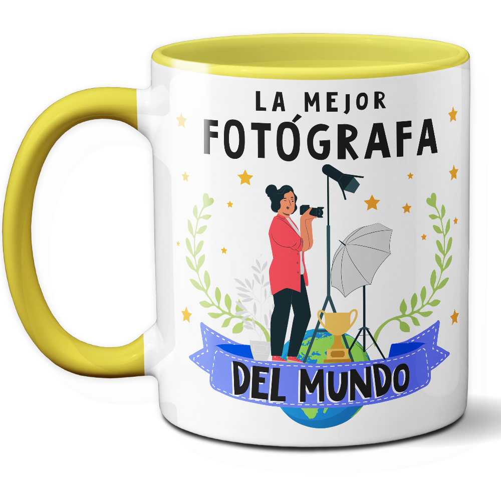 Taza Original 'La mejor fotógrafa del mundo' - Ref. 48 - Cerámica 325 ml