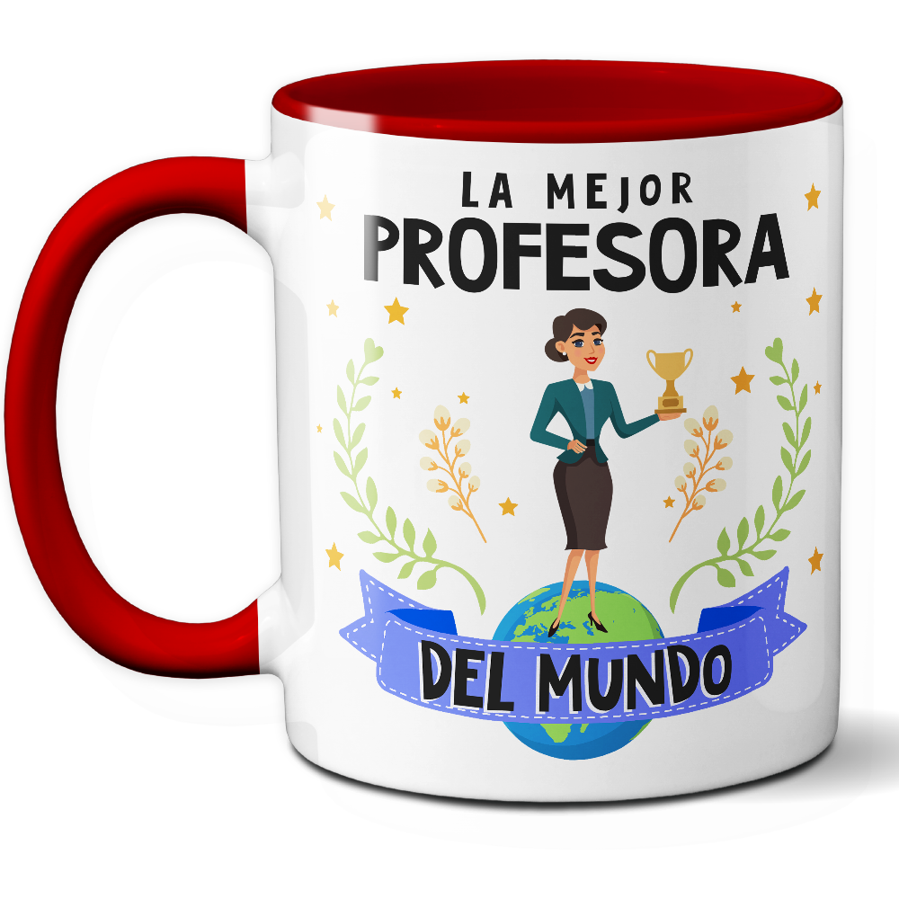 Taza Original 'La mejor profesora del mundo' - Ref. 60 - Cerámica 325 ml