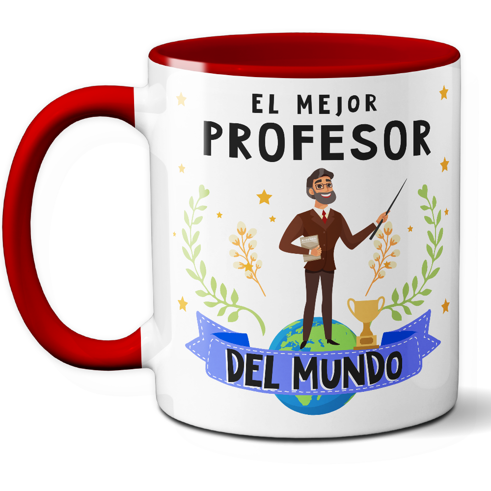 Taza Original 'El mejor profesor del mundo' - Ref. 61 - Cerámica 325 ml