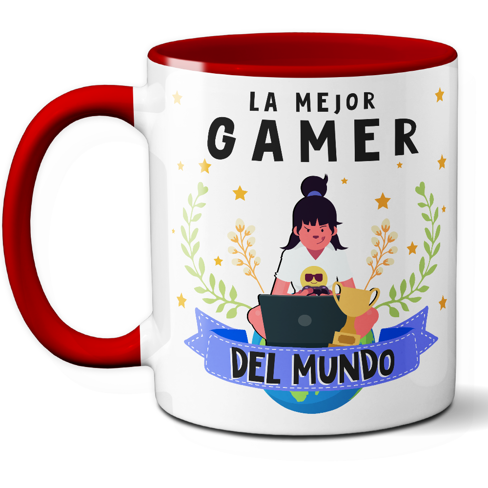 Taza Original 'La mejor gamer del mundo' - Ref. 90 - Cerámica 325 ml