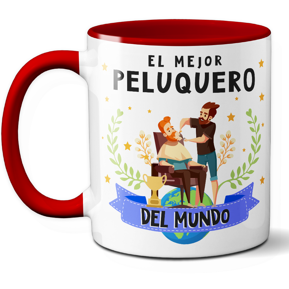 Taza Original 'El mejor peluquero del mundo' - Ref. 66 - Cerámica 325 ml