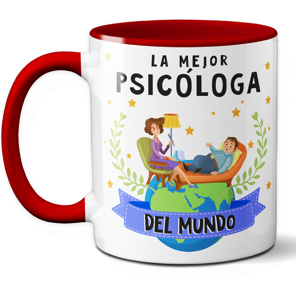 Taza Original 'La mejor psicóloga del mundo' - Ref. 75 - Cerámica 325 ml
