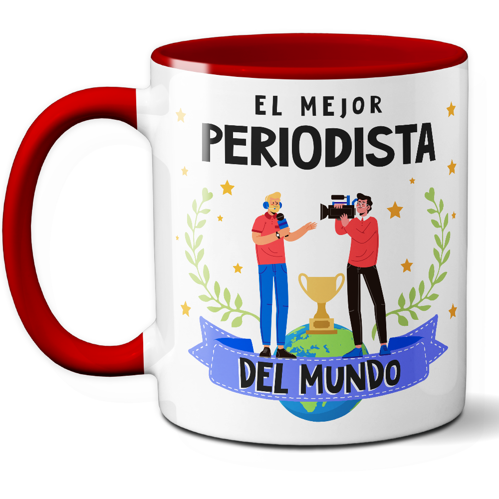 Taza Original 'El mejor periodista del mundo' - Ref. 68 - Cerámica 325 ml