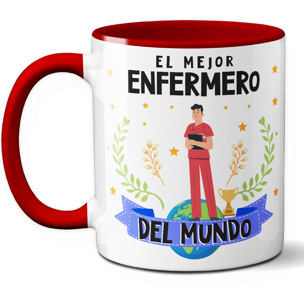 Taza Original 'El mejor enfermero del mundo' - Ref. 42 - Cerámica 325 ml