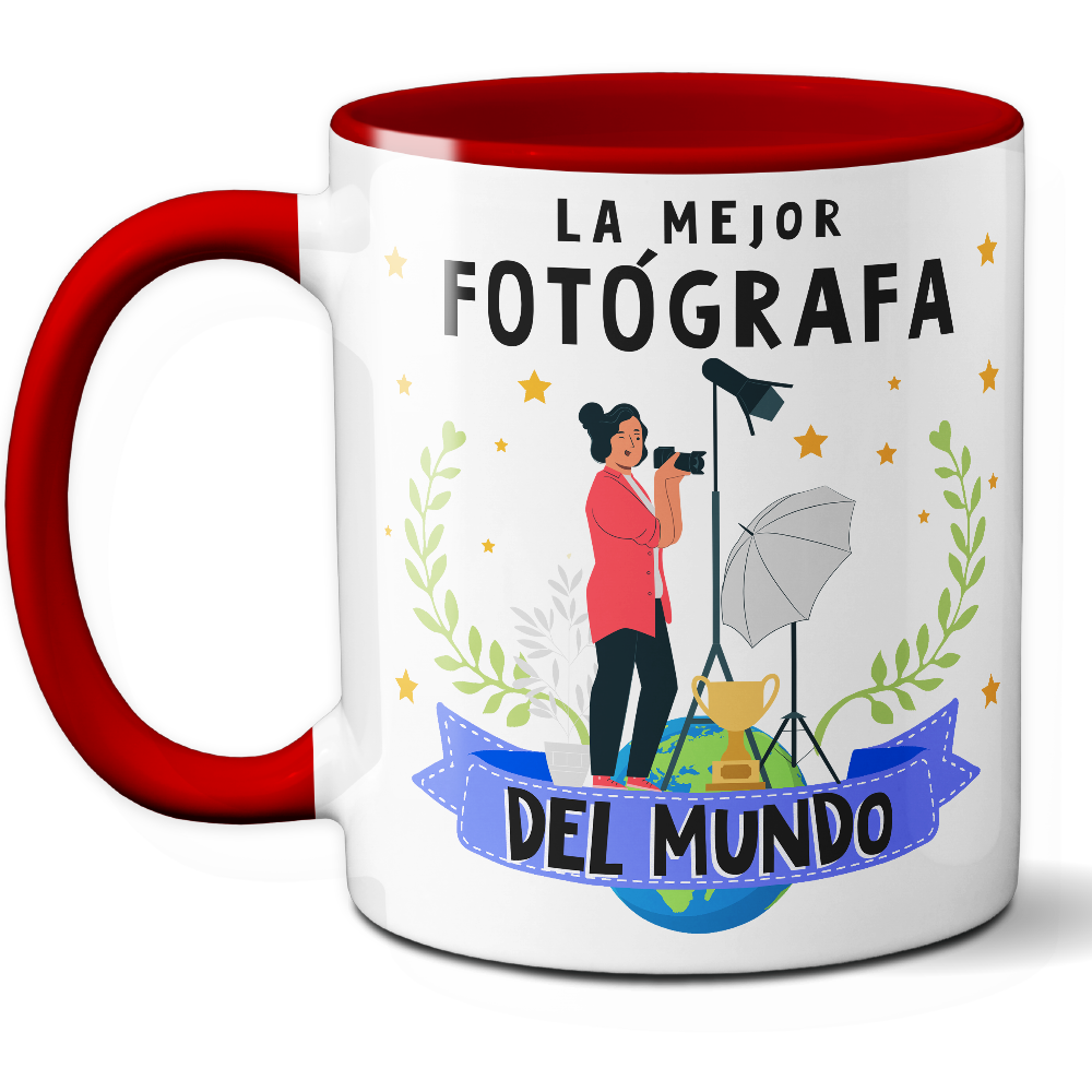 Taza Original 'La mejor fotógrafa del mundo' - Ref. 48 - Cerámica 325 ml