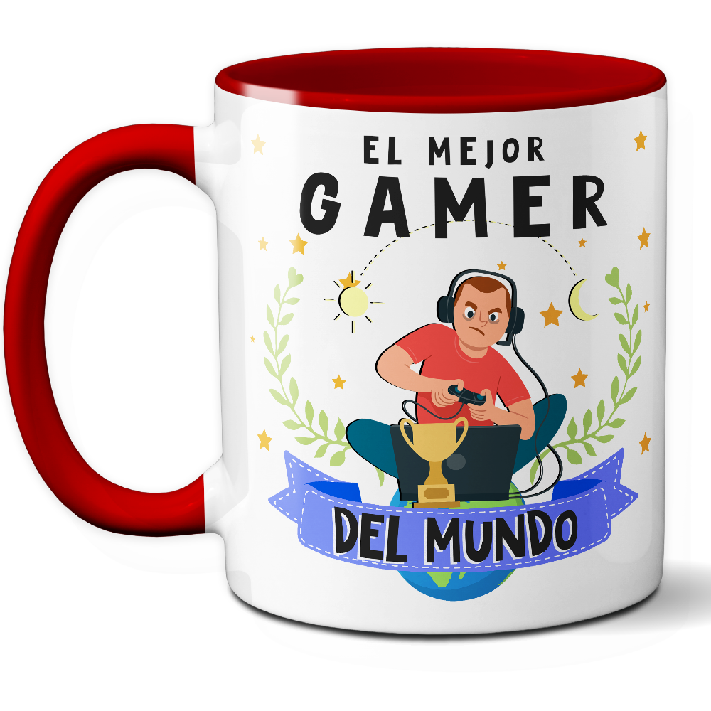 Taza Divertida 'El mejor gamer del mundo' - Ref. 89 - Cerámica 325 ml