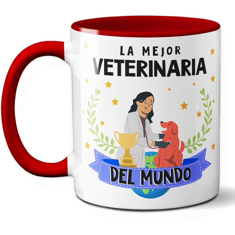 Taza Original 'La mejor veterinaria del mundo' - Ref. 76 - Cerámica 325 ml