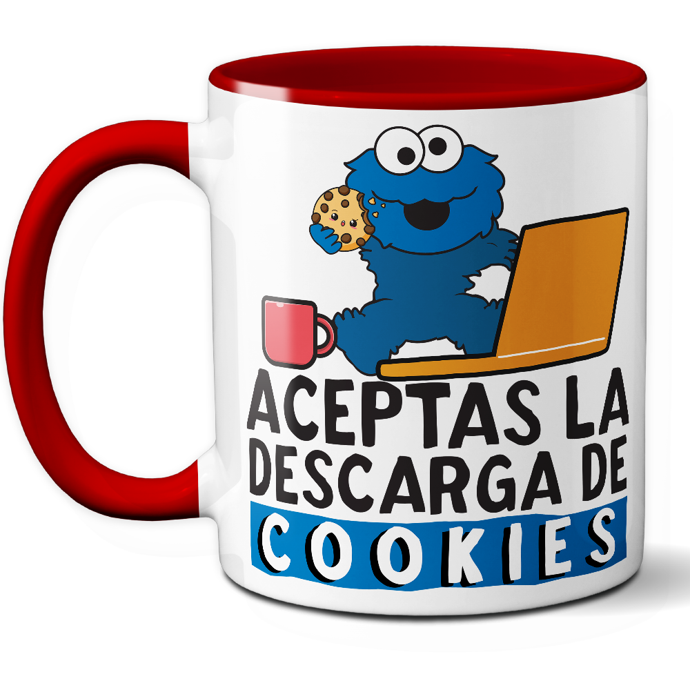 Taza Divertida '¿Aceptas la descarga de cookies?' - Ref. 19 - Cerámica 325 ml