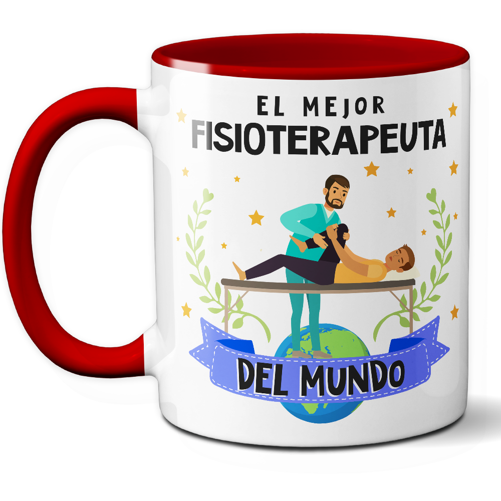 Taza Original 'El mejor fisioterapeuta del mundo' - Ref. 45 - Cerámica 325 ml