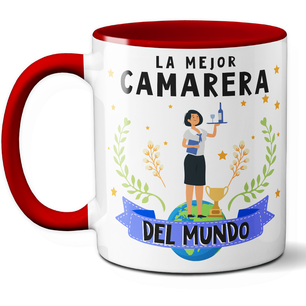 Taza Original 'La mejor camarera del mundo' - Ref. 32 - Cerámica 325 ml