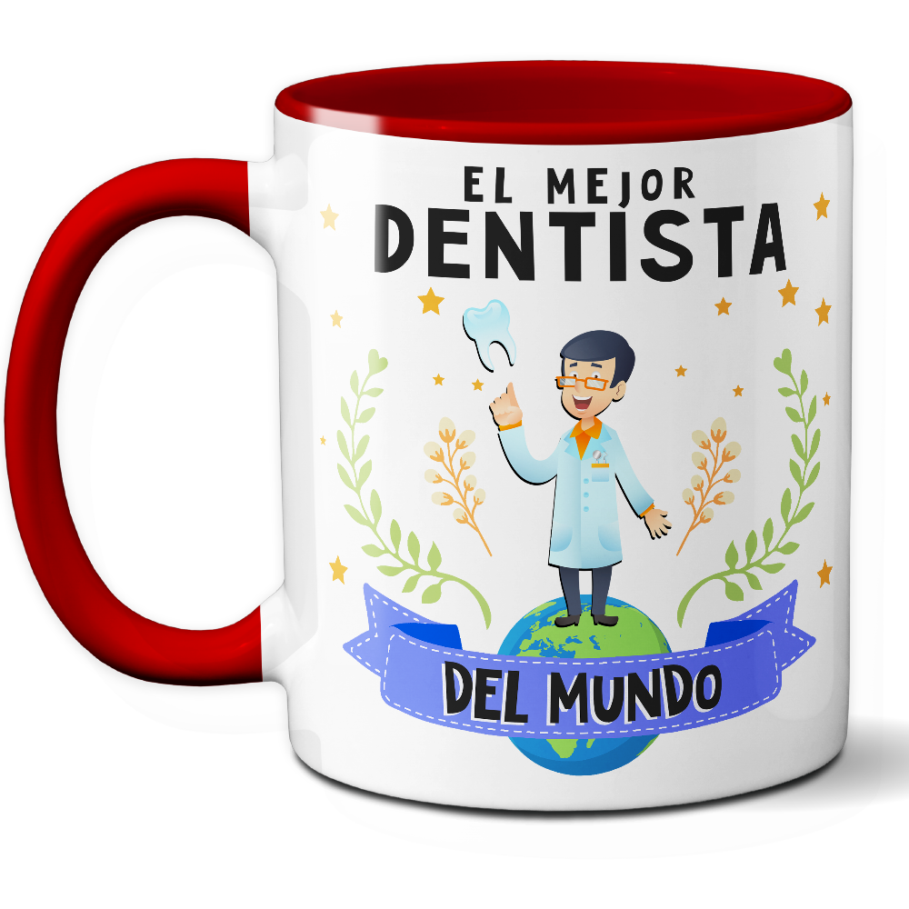 Taza Original 'El mejor dentista del mundo' - Ref. 37 - Cerámica 325 ml