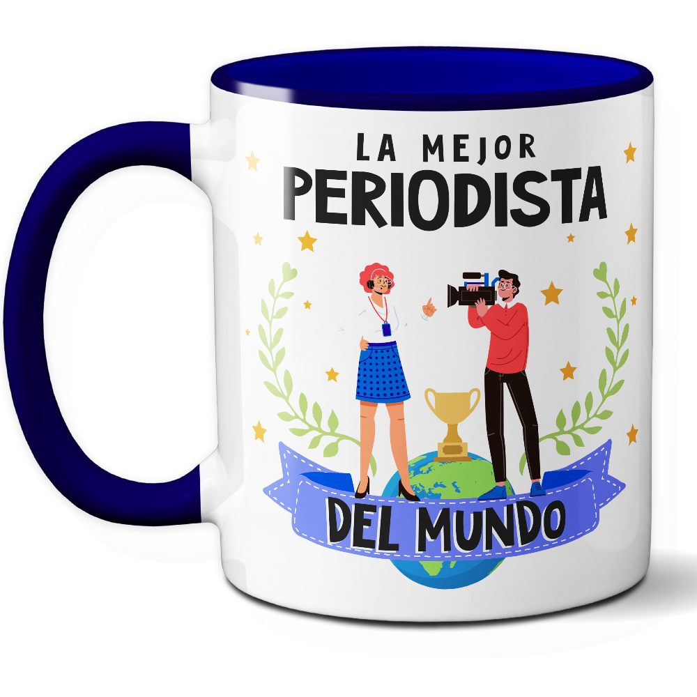 Taza Original 'La mejor periodista del mundo' - Ref. 69 - Cerámica 325 ml