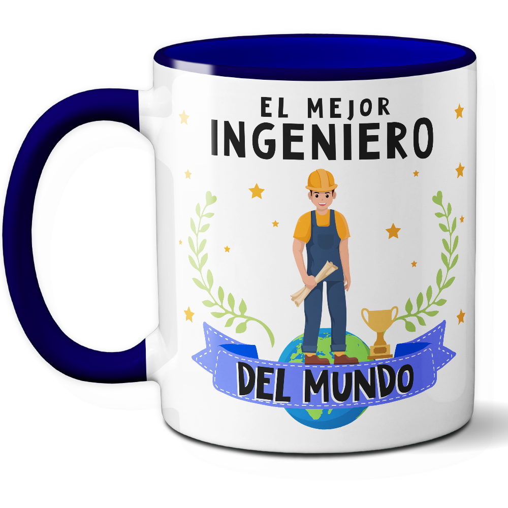 Taza Original 'El mejor ingeniero del mundo' - Ref. 56 - Cerámica 325 ml