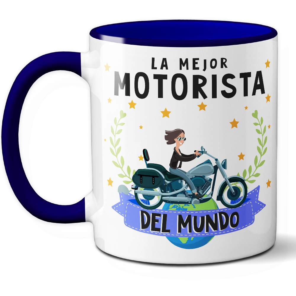 Taza Original 'La mejor motorista del mundo' - Ref. 80 - Cerámica 325 ml