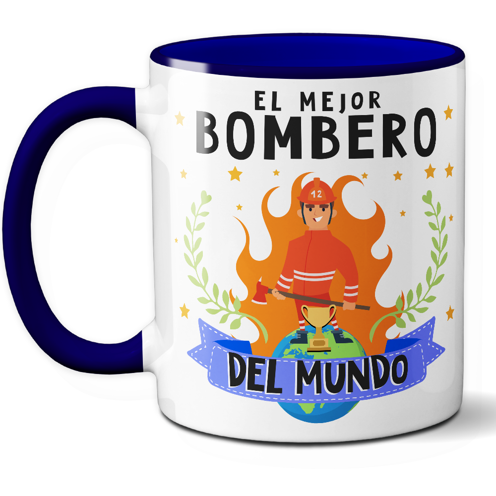 Taza Original 'El mejor bombero del mundo' - Ref. 31 - Cerámica 325 ml