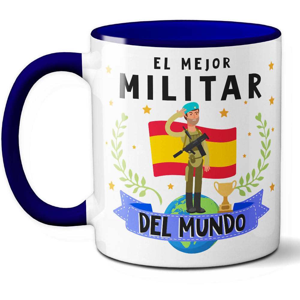 Taza Original 'El mejor militar del mundo' - Ref. 58 - Cerámica 325 ml