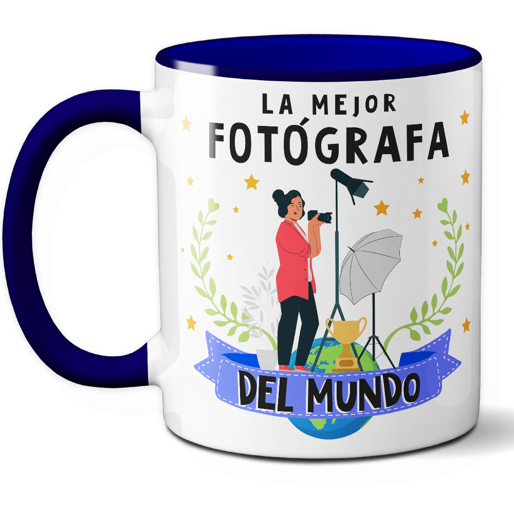 Taza Original 'La mejor fotógrafa del mundo' - Ref. 48 - Cerámica 325 ml