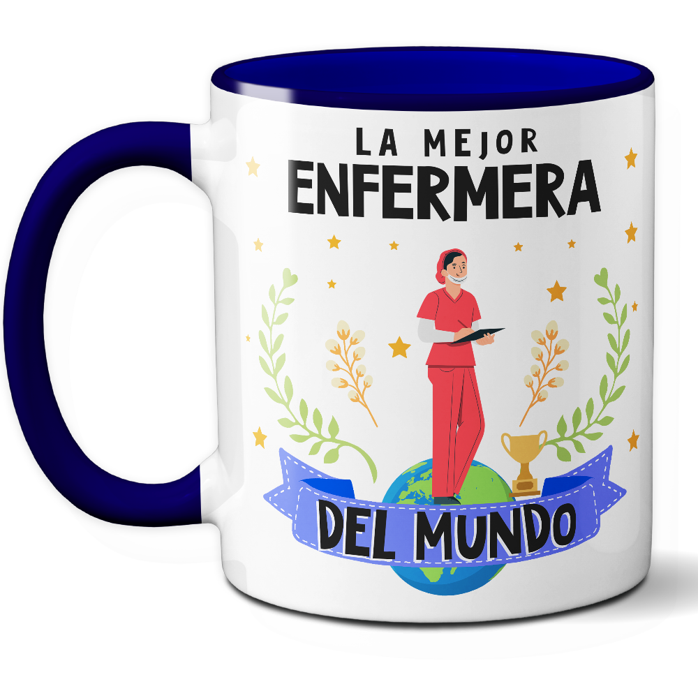 Taza Original 'La mejor enfermera del mundo' - Ref. 40 - Cerámica 325 ml