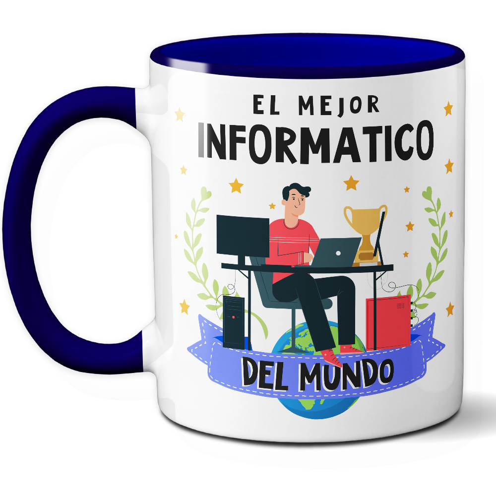 Taza Original 'El mejor informático del mundo' - Ref. 54 - Cerámica 325 ml