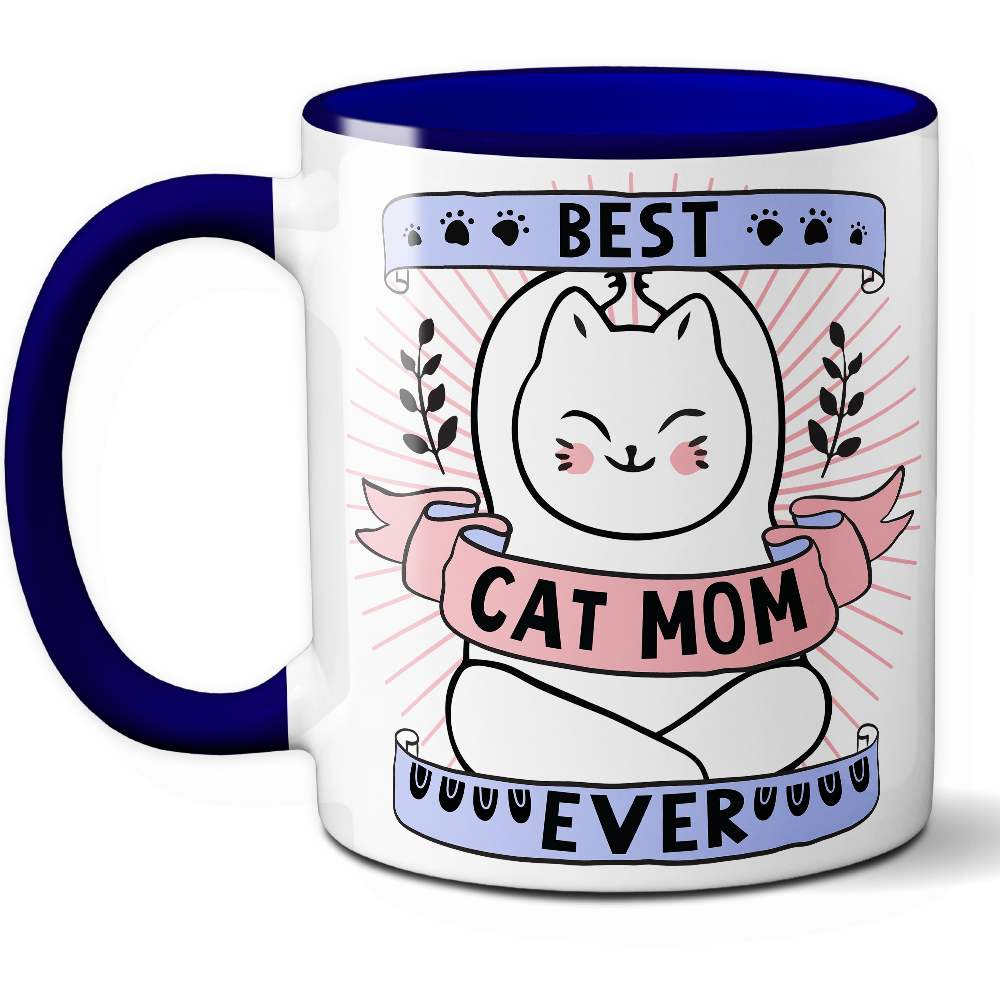 Taza Original 'Best Cat Mom Ever' - Ref. 15 - Cerámica 325 ml