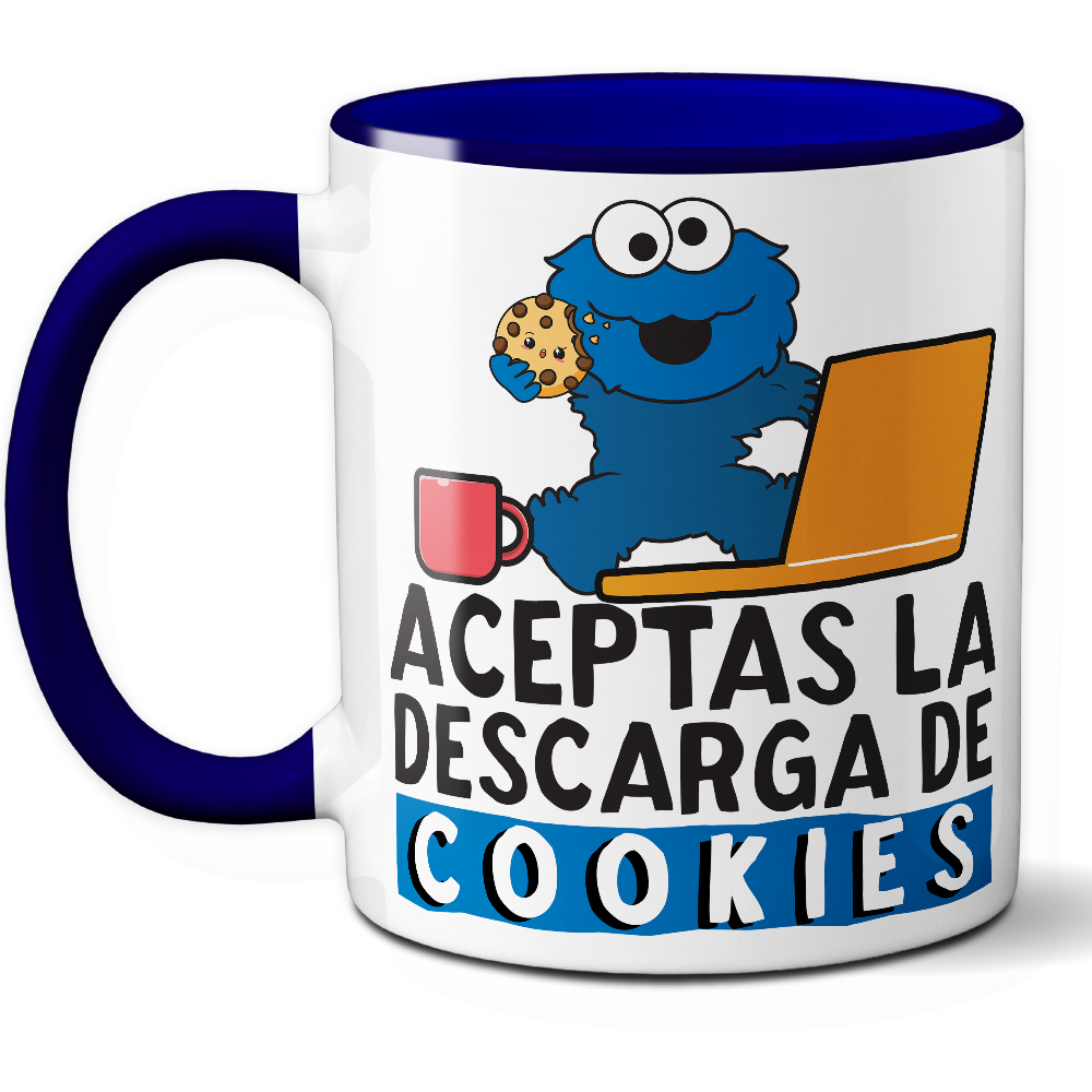 Taza Divertida '¿Aceptas la descarga de cookies?' - Ref. 19 - Cerámica 325 ml