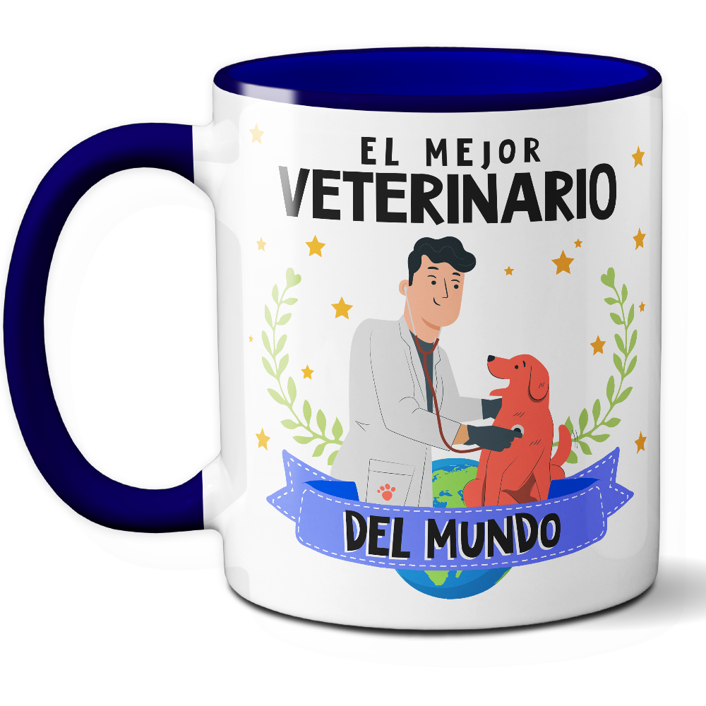Taza Original 'El mejor veterinario del mundo' - Ref. 77 - Cerámica 325 ml