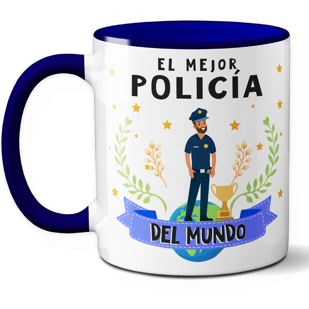 Taza Original 'El mejor policía del mundo' - Ref. 71 - Cerámica 325 ml