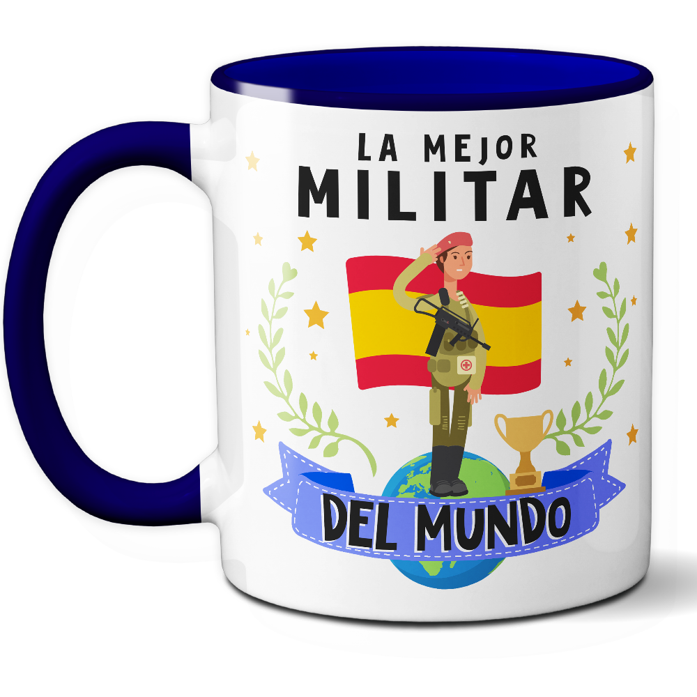 Taza Original 'La mejor militar del mundo' - Ref. 59 - Cerámica 325 ml