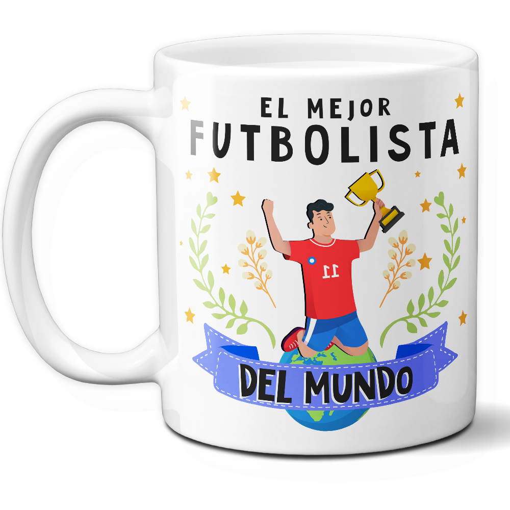 Taza Original 'El mejor futbolista del mundo' - Ref. 87 - Cerámica 325 ml