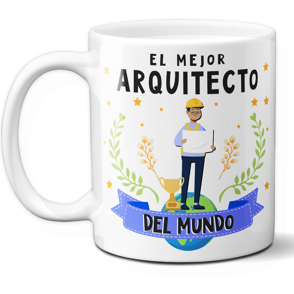 Taza Original 'El mejor arquitecto del mundo' - Ref. 30 - Cerámica 325 ml