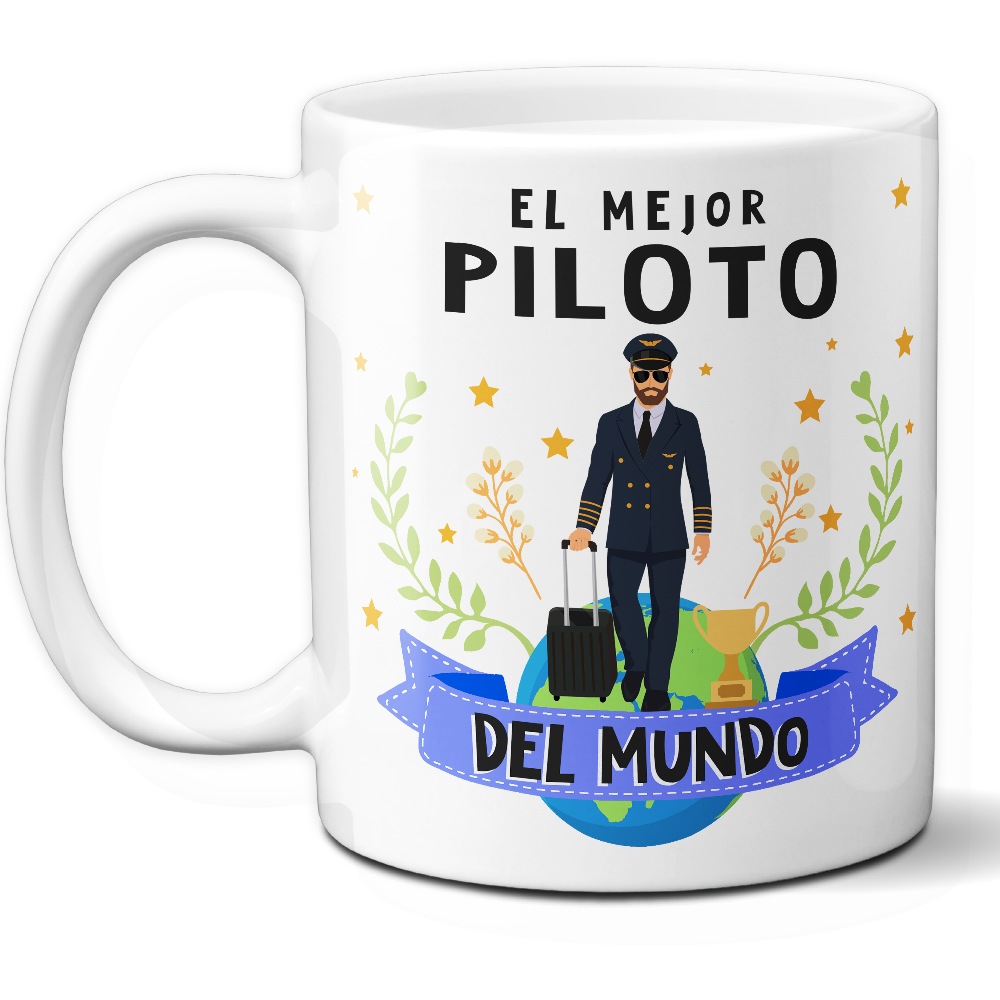 Taza Original 'El mejor piloto del mundo' - Ref. 97 - Cerámica 325 ml