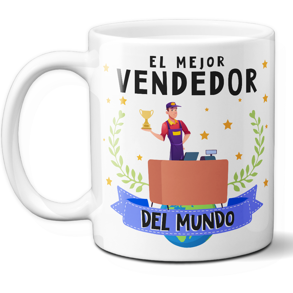 Taza Original 'El mejor vendedor del mundo' - Ref. 83 - Cerámica 325 ml