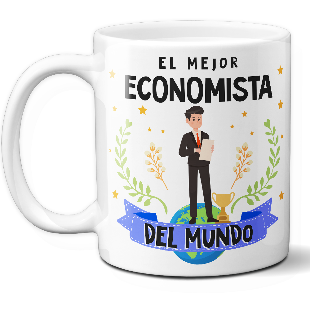Taza Original 'El mejor economista del mundo' - Ref. 38 - Cerámica 325 ml