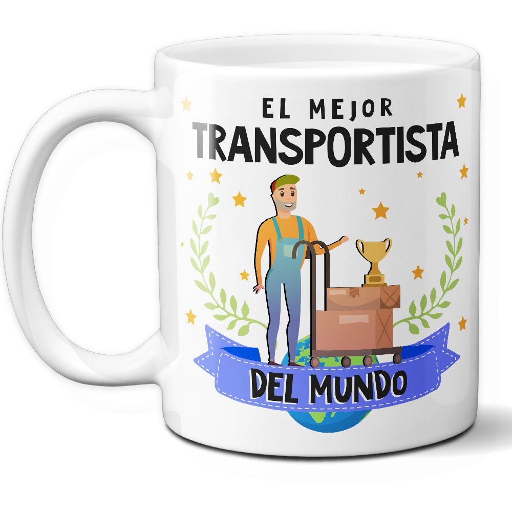 Taza Original 'El mejor transportista del mundo' - Ref. 85 - Cerámica 325 ml