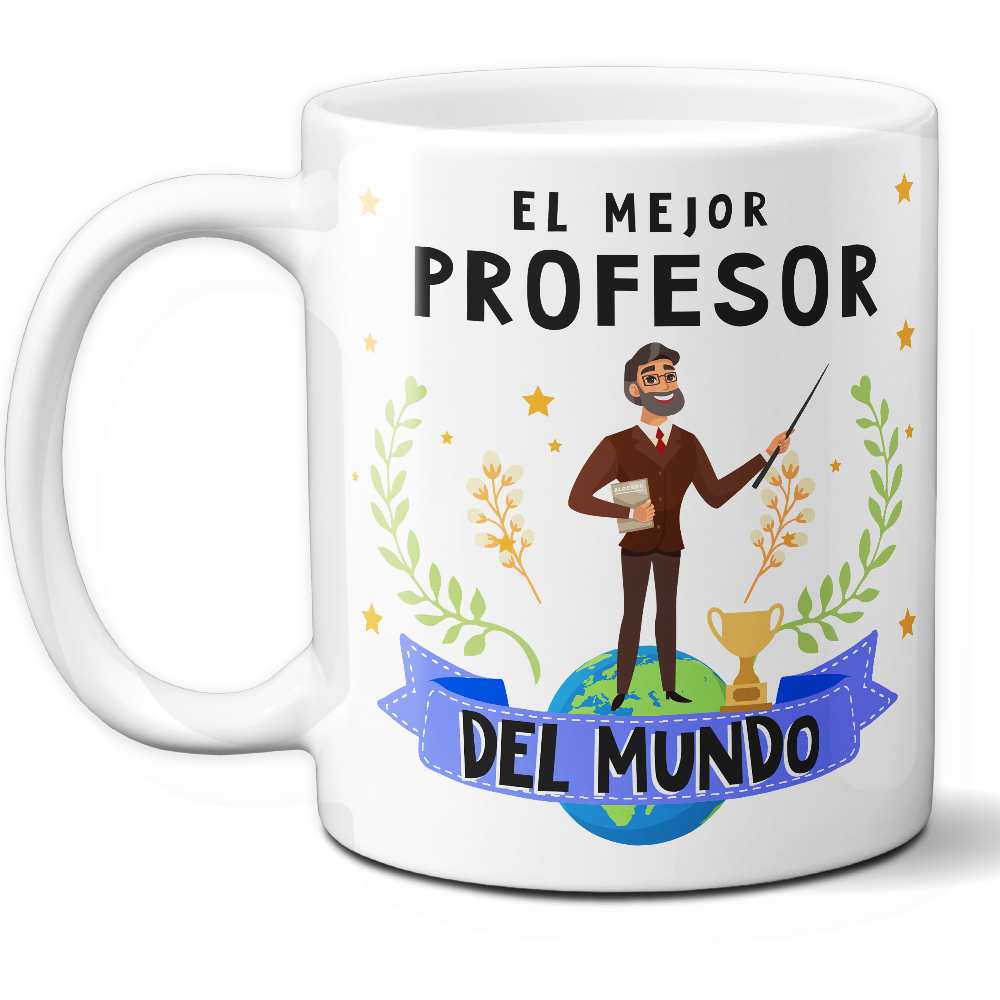 Taza Original 'El mejor profesor del mundo' - Ref. 61 - Cerámica 325 ml