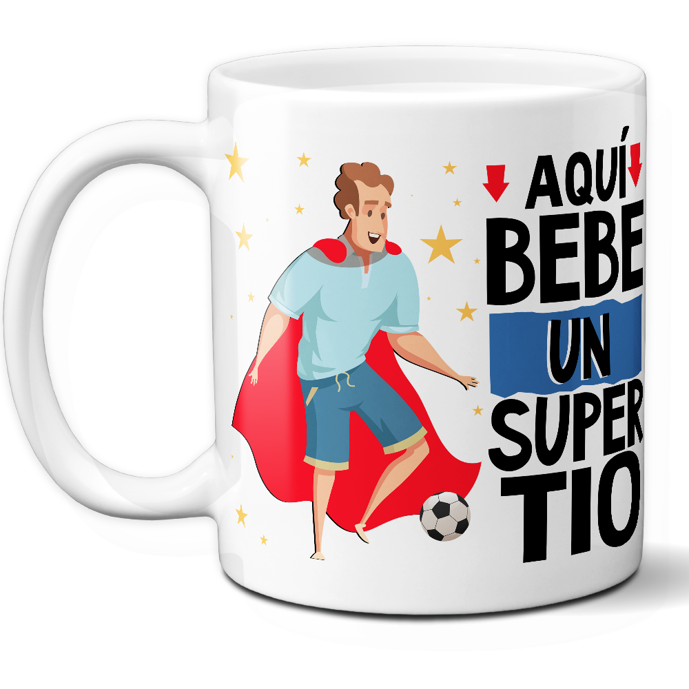 Taza Divertida 'Aquí bebe un súper tío' - Ref. 26 - Cerámica 325 ml