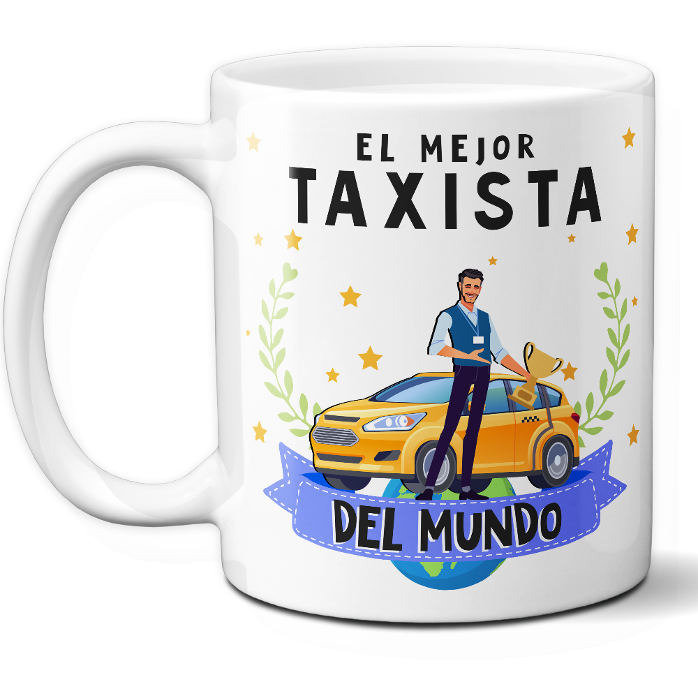Taza Original 'El mejor taxista del mundo' - Ref. 88 - Cerámica 325 ml